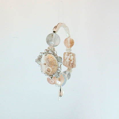 Peach and Blue Rutilated Quartz Bracelet - Victorian Vintage