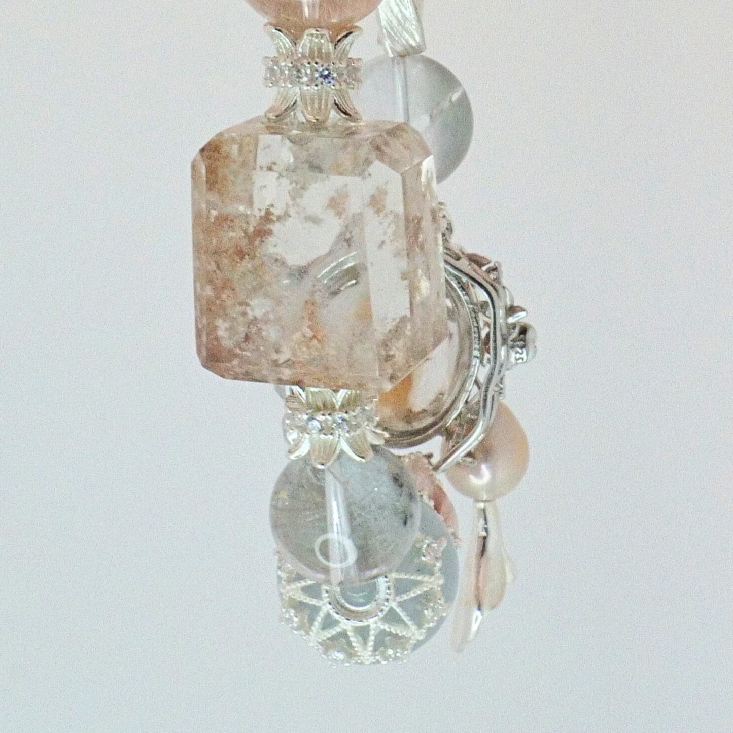 Peach and Blue Rutilated Quartz Bracelet - Victorian Vintage