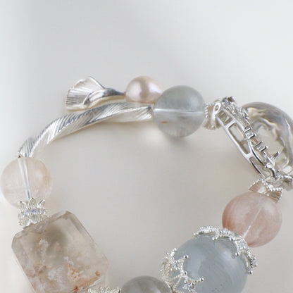 Peach and Blue Rutilated Quartz Bracelet - Victorian Vintage