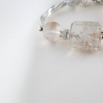 Peach and Blue Rutilated Quartz Bracelet - Victorian Vintage
