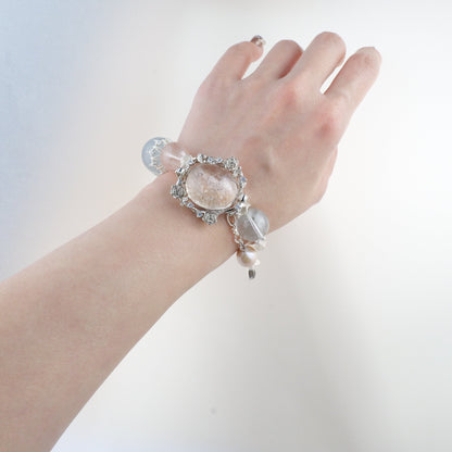 Peach and Blue Rutilated Quartz Bracelet - Victorian Vintage