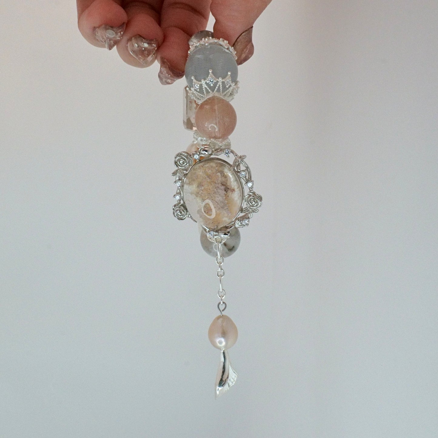 Peach and Blue Rutilated Quartz Bracelet - Victorian Vintage